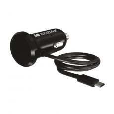 Автомобильное зарядное устройство Kodak Micro USB QC, кабель 1.2м черный