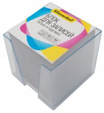 Блок для записи Silwerhof бумажный 90х90х90мм 65г/м2 92% белый в подставке