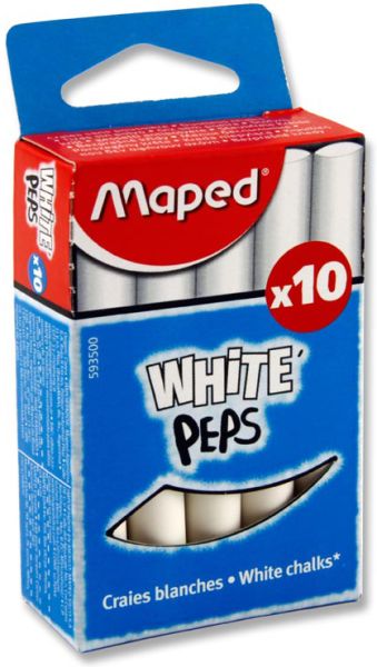Мел MAPED White'Peps белый круглый специальная формула 