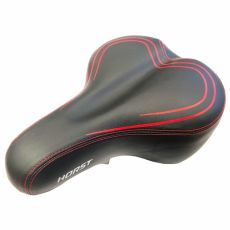 Седло вело HORST 270х195мм, широкое с эластомерами (09-200815) черно-красный