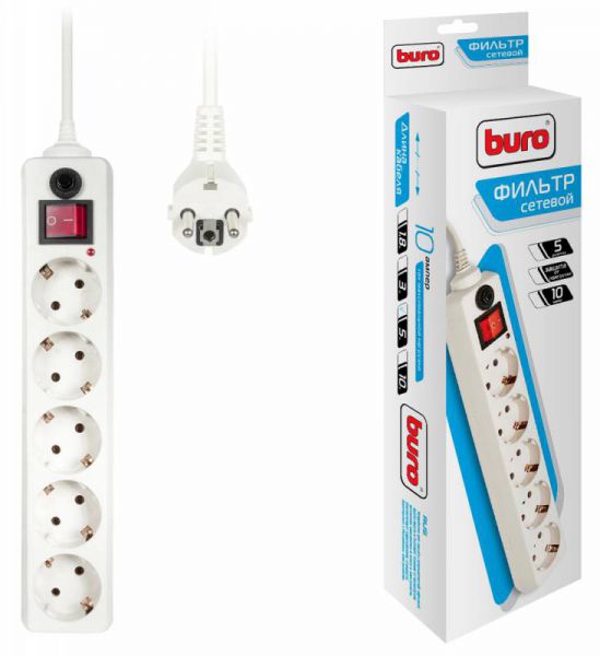 Сетевой фильтр Buro 500SH-5-W белый